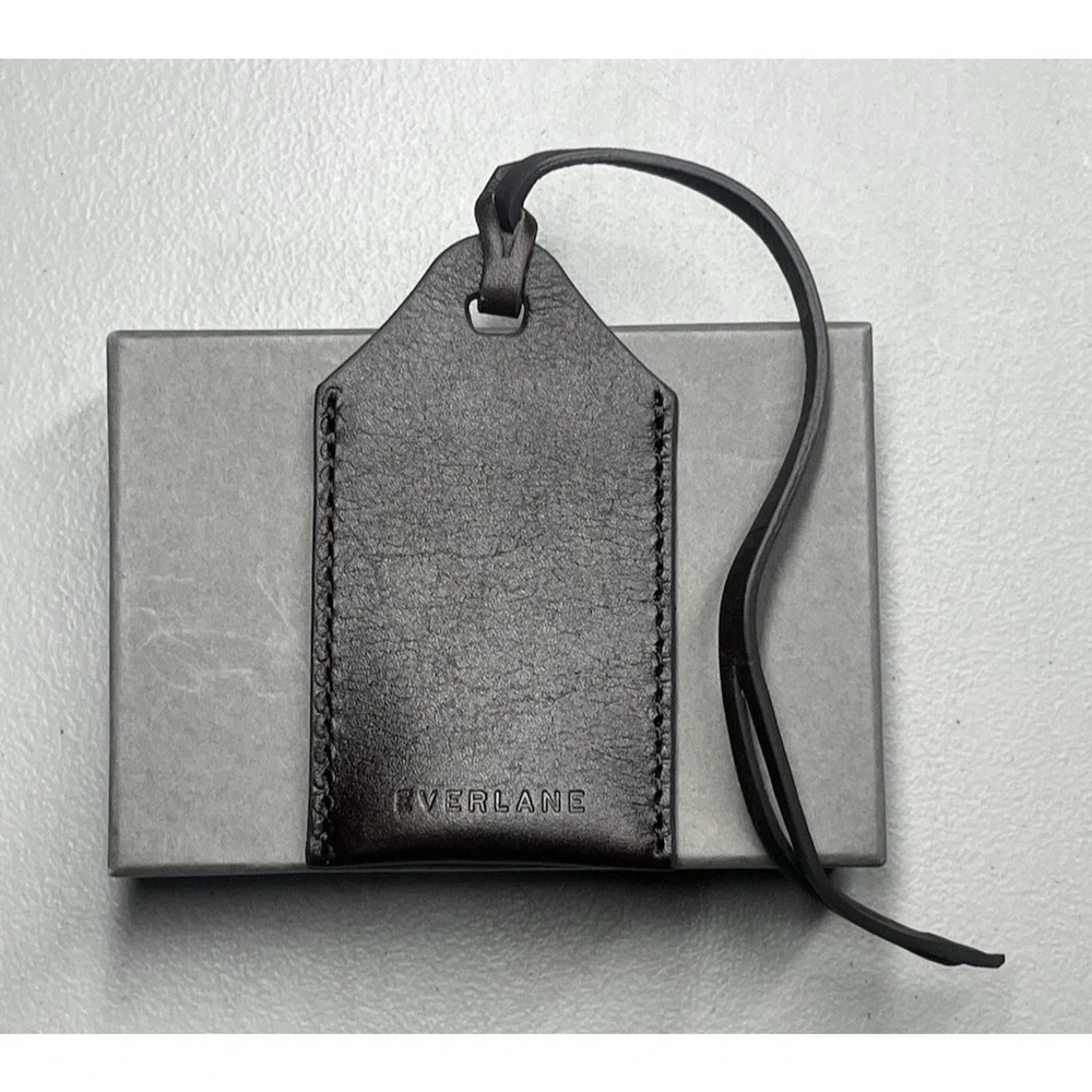 Everlane Leather Luggage Tag Brown
